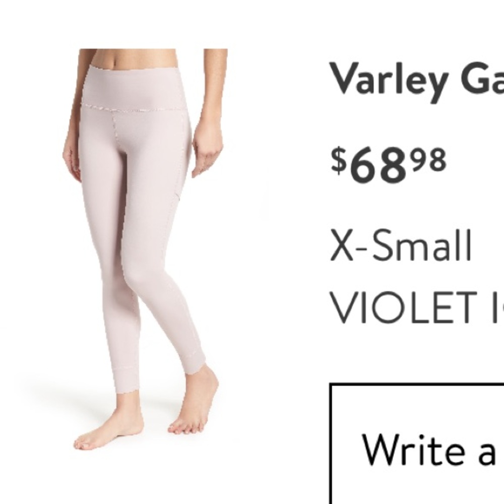 NWOT Varley Gaines High Waist Leggings XS color: Violet ice